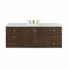 James Martin Vanities Amberly 60in Single Vanity, Mid-Century Walnut w/ 3 CM Ethereal Noctis Top 670-V60S-WLT-3ENC